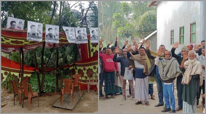 মাদারীপুরে নৌকার প্রার্থী গোলাপের ক্যাম্পে আগুন